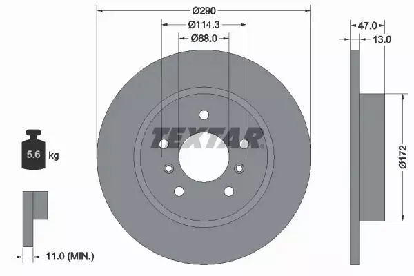 TEXTAR TARCZE+KLOCKI P+T NISSAN QASHQAI J11 296MM 