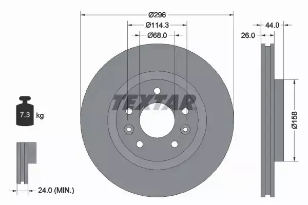 TEXTAR TARCZE+KLOCKI PRZÓD NISSAN QASHQAI J11 296MM 