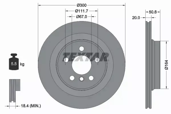 TEXTAR TARCZE+KLOCKI TYŁ BMW 2 F45 F46 300MM 