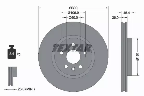 TEXTAR TARCZE HAMULCOWE PRZÓD 92277203 