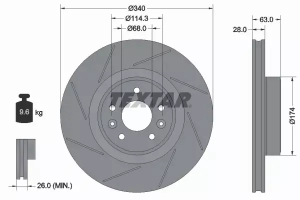 TEXTAR TARCZA HAMULCOWA 92282205 