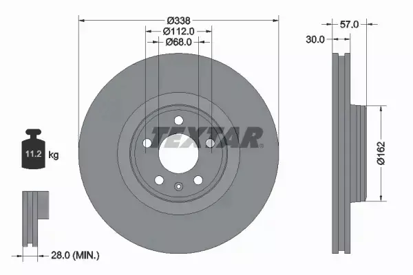 TEXTAR TARCZE+KLOCKI PRZÓD AUDI A4 B9 A5 F5 Q5 FY 338MM 