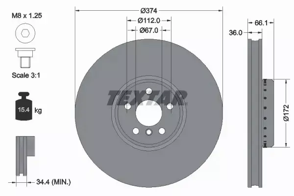 TEXTAR TARCZA HAMULCOWA 92290225 