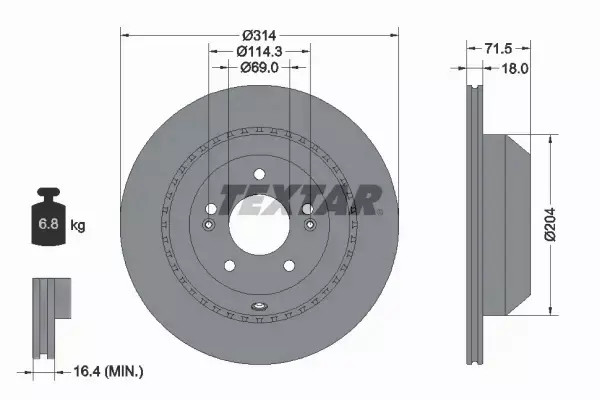 TEXTAR TARCZA HAMULCOWA 92300803 