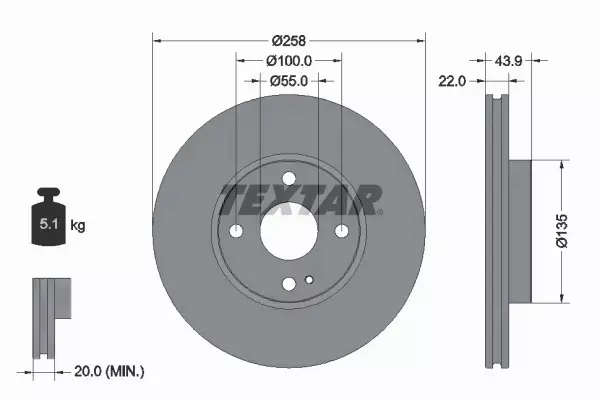 TEXTAR TARCZA HAMULCOWA 92300903 