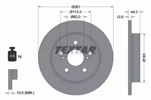 TEXTAR TARCZA HAMULCOWA 92301403 