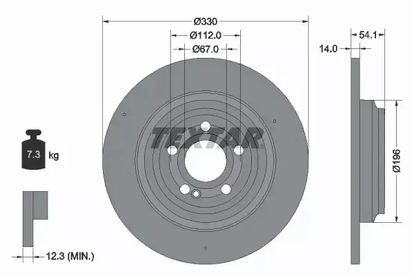 TEXTAR TARCZA HAMULCOWA 92306905 