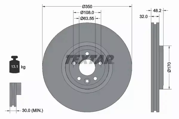 TEXTAR TARCZA HAMULCOWA 92308205 