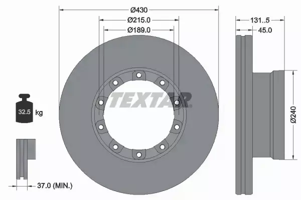 TEXTAR TARCZA HAMULCOWA 93308700 