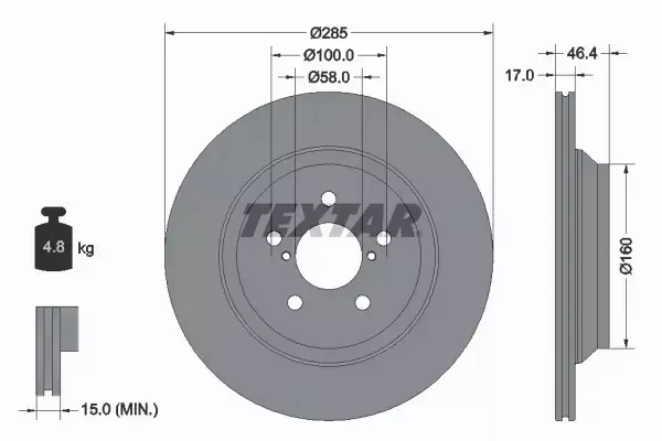 TEXTAR TARCZA HAMULCOWA 92309303 