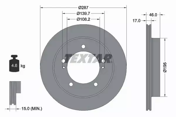 TEXTAR TARCZA HAMULCOWA 92314103 