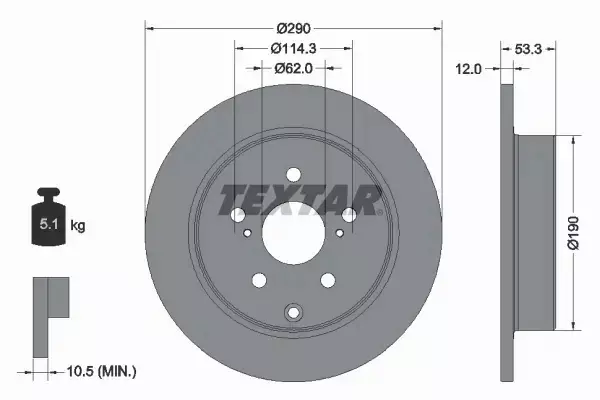 TEXTAR TARCZA HAMULCOWA 92314203 