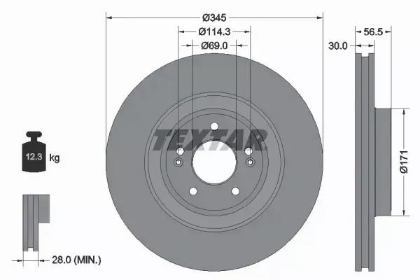 TEXTAR TARCZA HAMULCOWA 92314805 