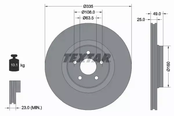 TEXTAR TARCZA HAMULCOWA 92317805 