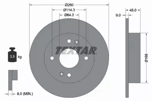 TEXTAR TARCZA HAMULCOWA 92320203 