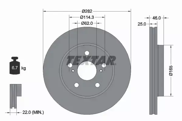 TEXTAR TARCZA HAMULCOWA 92321203 