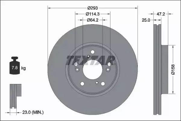 TEXTAR TARCZA HAMULCOWA 92321303 