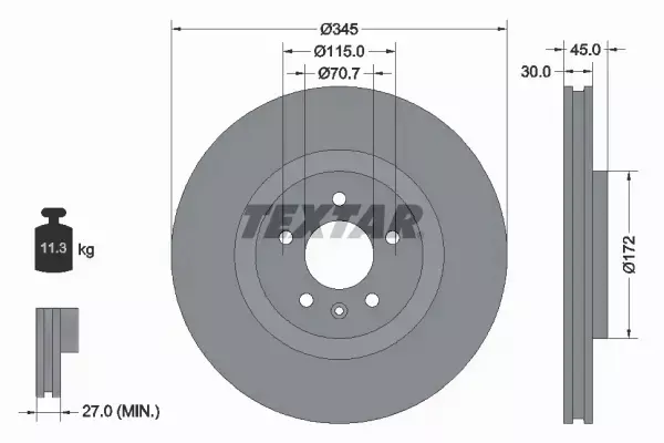 TEXTAR TARCZA HAMULCOWA 92323705 