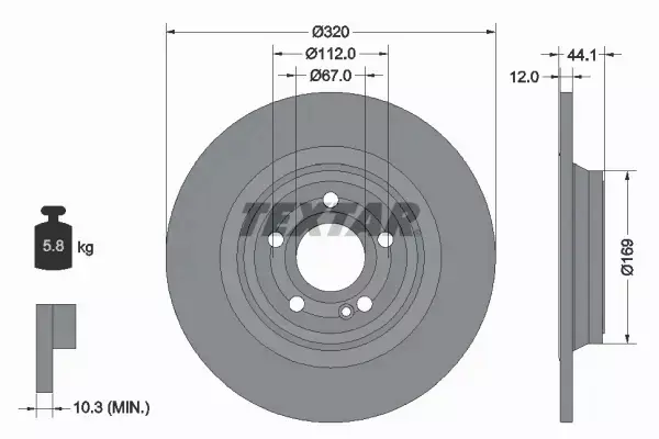 TEXTAR TARCZA HAMULCOWA 92324303 