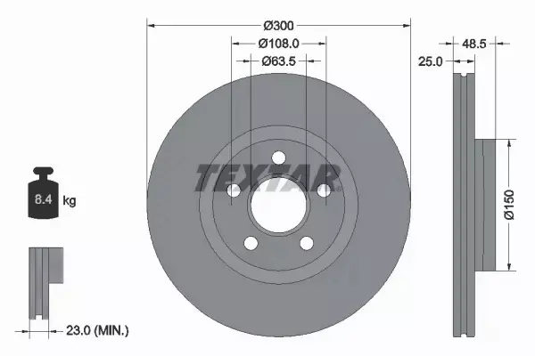 TEXTAR TARCZA HAMULCOWA 92326003 