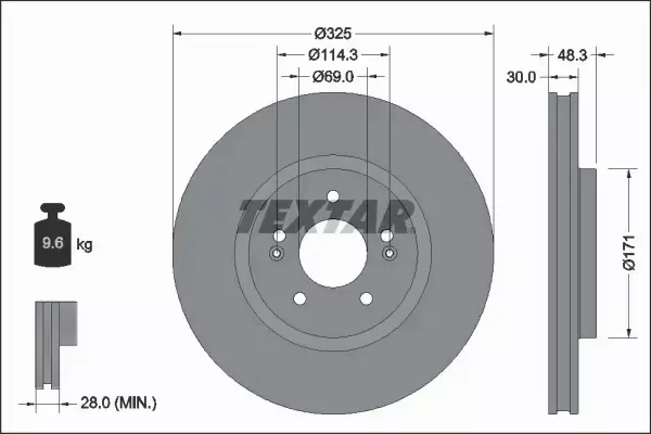 TEXTAR TARCZA HAMULCOWA 92337103 