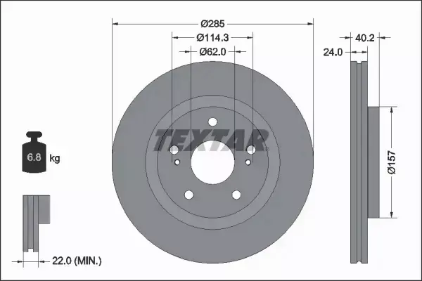 TEXTAR TARCZE+KLOCKI PRZÓD SUZUKI SWIFT V 285MM 