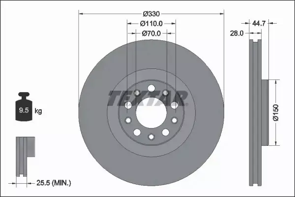 TEXTAR TARCZA HAMULCOWA 92337905 