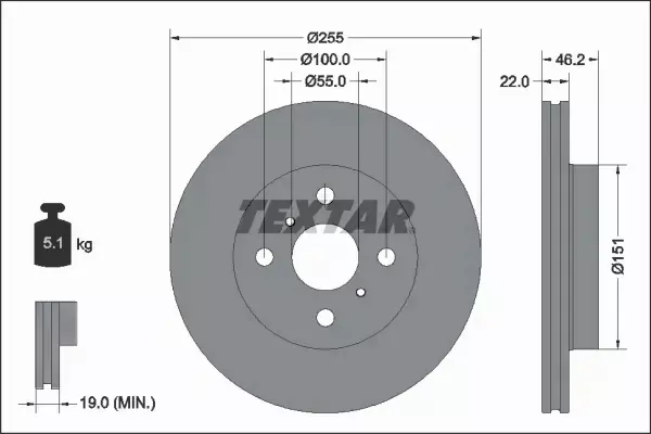 TEXTAR TARCZA HAMULCOWA 92344803 