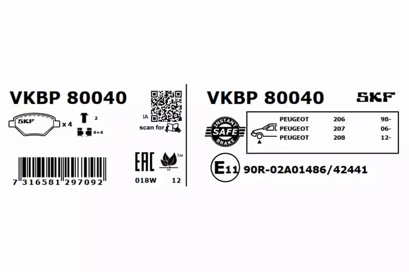 SKF KLOCKI HAMULCOWE VKBP 80040 