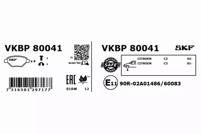 SKF KLOCKI HAMULCOWE VKBP 80041 