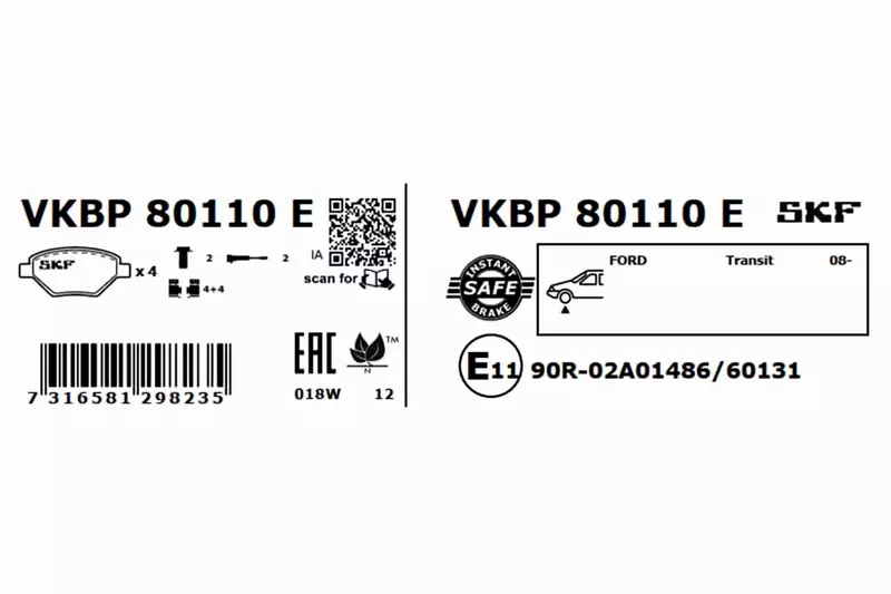 SKF KLOCKI HAMULCOWE VKBP 80110 E 