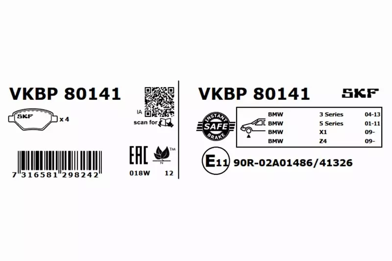 SKF KLOCKI HAMULCOWE VKBP 80141 