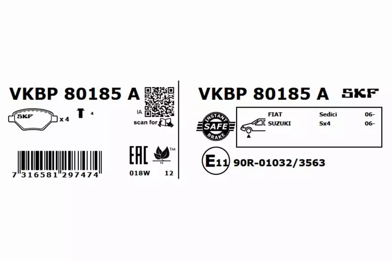 SKF KLOCKI HAMULCOWE VKBP 80185 A 