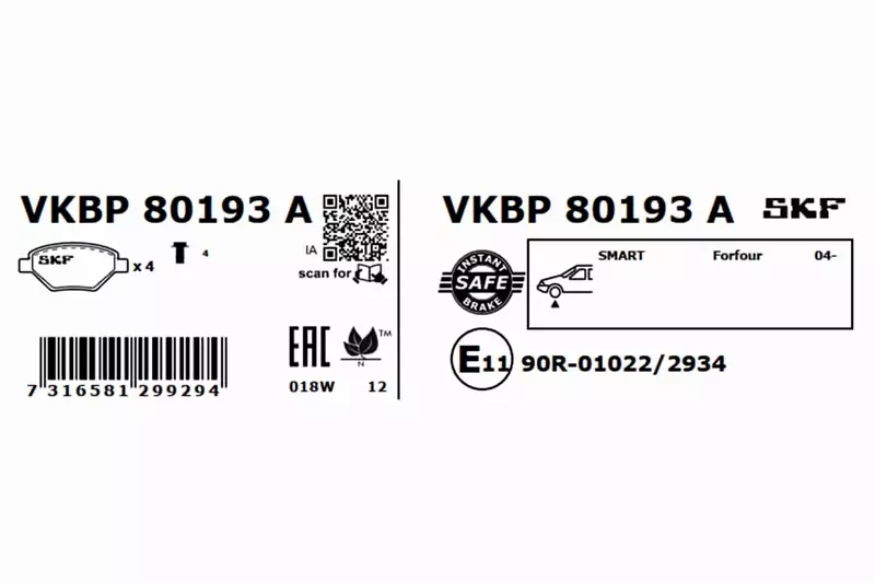 SKF KLOCKI HAMULCOWE VKBP 80193 A 