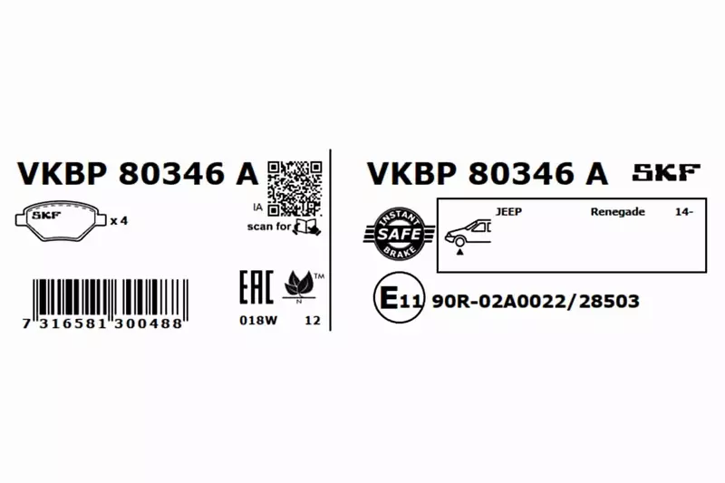 SKF KLOCKI HAMULCOWE VKBP 80346 A 