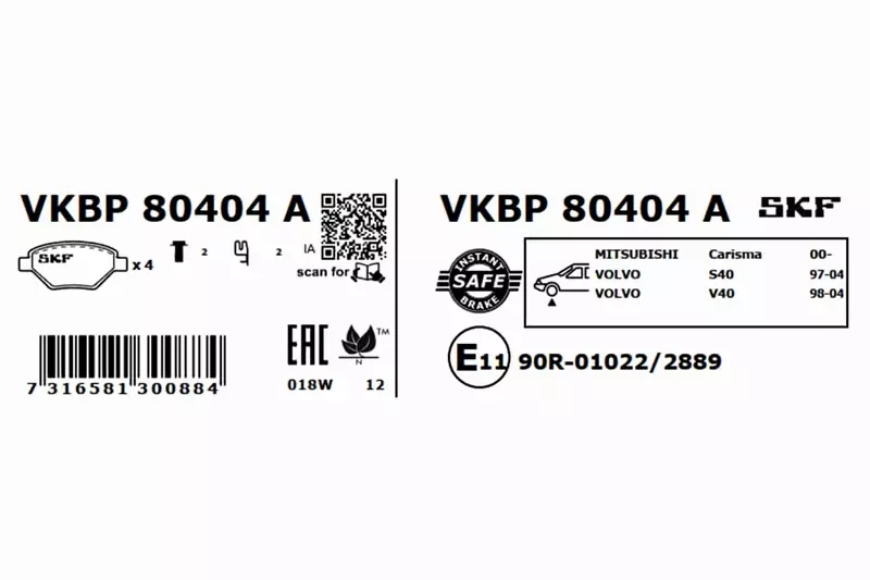 SKF KLOCKI HAMULCOWE VKBP 80404 A 