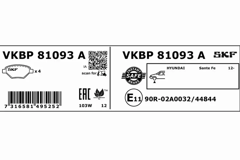 SKF KLOCKI HAMULCOWE VKBP 81093 A 