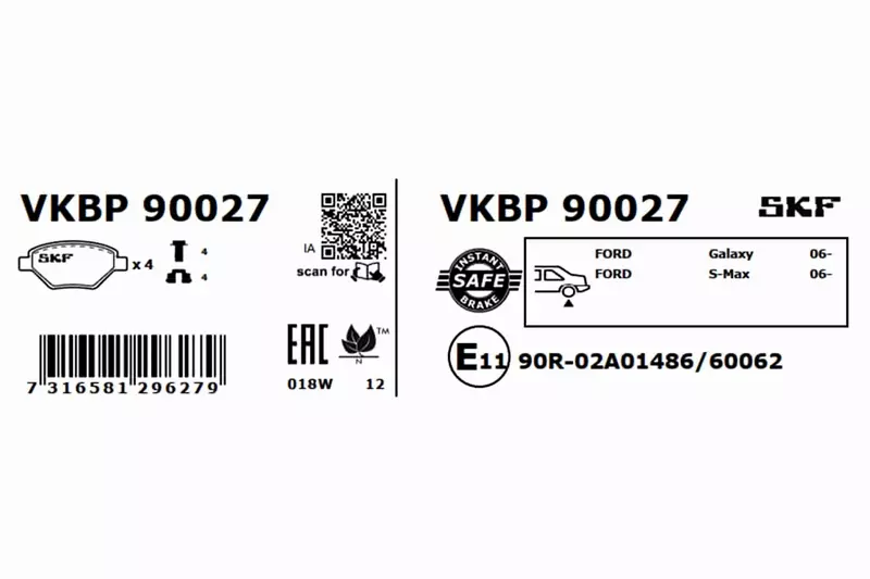 SKF KLOCKI HAMULCOWE VKBP 90027 