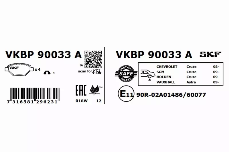 SKF KLOCKI HAMULCOWE VKBP 90033 A 