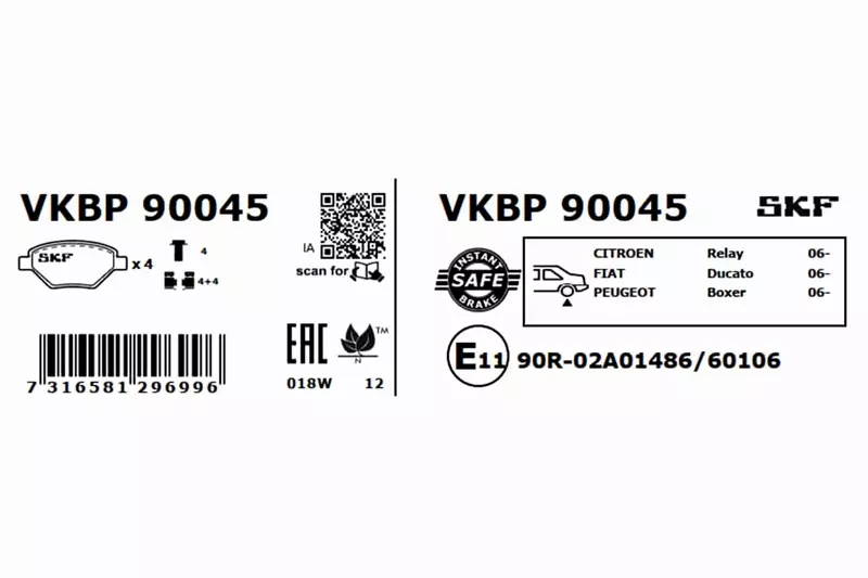 SKF KLOCKI HAMULCOWE VKBP 90045 