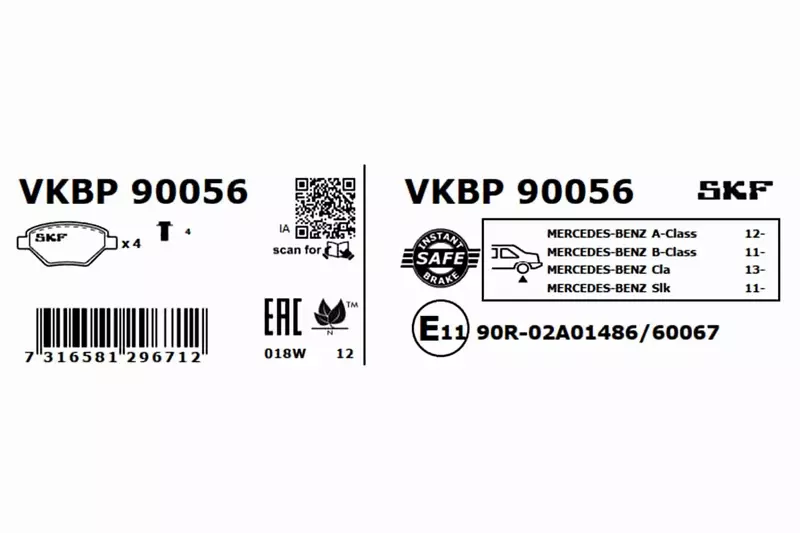 SKF KLOCKI HAMULCOWE VKBP 90056 