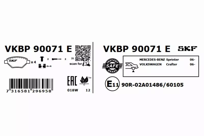 SKF KLOCKI HAMULCOWE VKBP 90071 E 