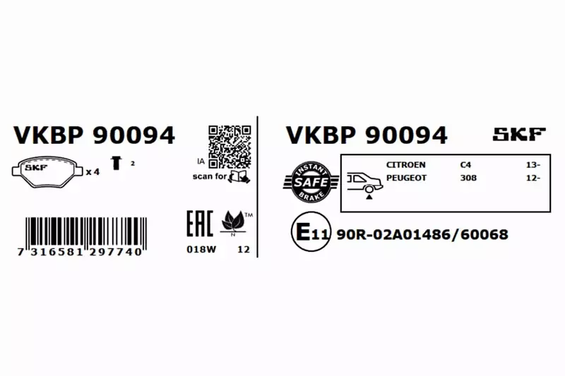 SKF KLOCKI HAMULCOWE VKBP 90094 