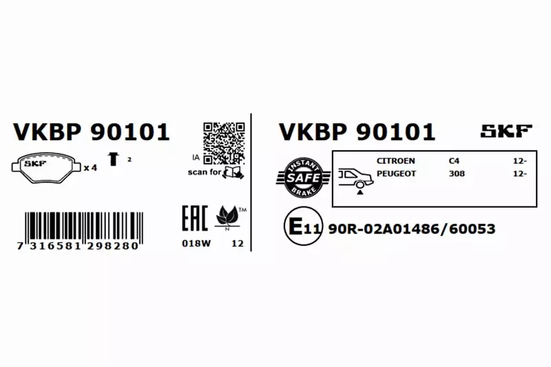 SKF KLOCKI HAMULCOWE VKBP 90101 