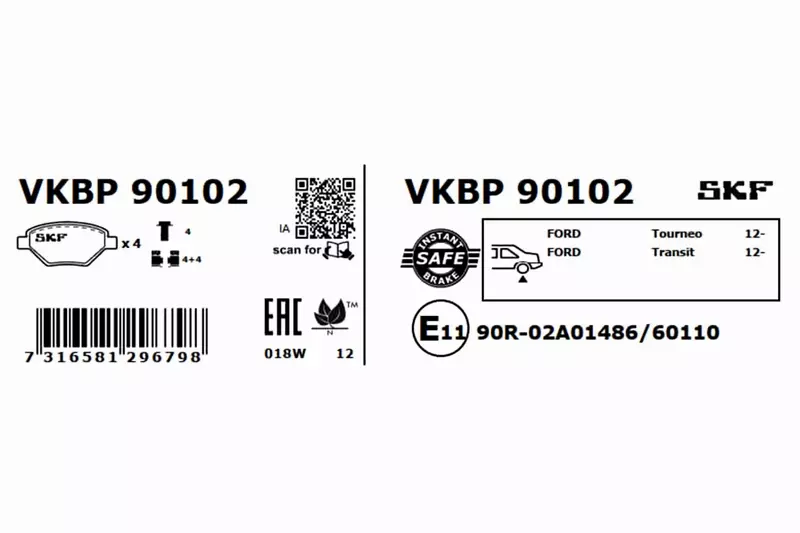 SKF KLOCKI HAMULCOWE VKBP 90102 