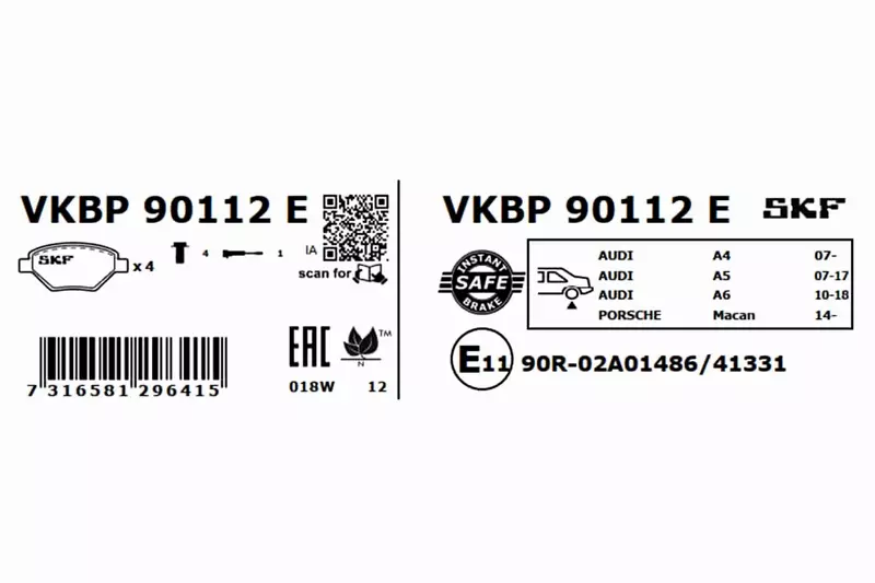 SKF KLOCKI HAMULCOWE VKBP 90112 E 