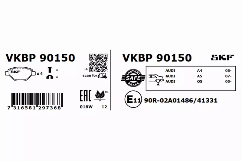 SKF KLOCKI HAMULCOWE VKBP 90150 