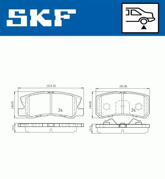 SKF KLOCKI HAMULCOWE VKBP 90222 