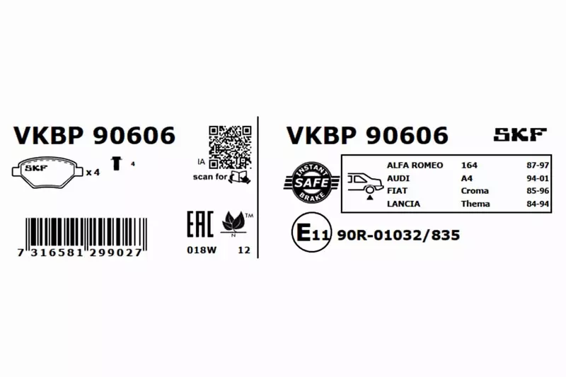 SKF KLOCKI HAMULCOWE VKBP 90606 