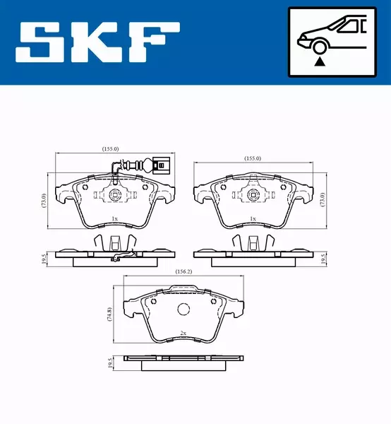 SKF KLOCKI HAMULCOWE VKBP 80589 E 